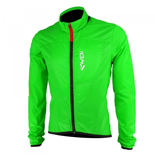 Bunda proti větru do kapsy EKOI Rain Stop Zelená fluorescenční Bunda proti větru do kapsy EKOI Rain Stop Zelená fluorescenční