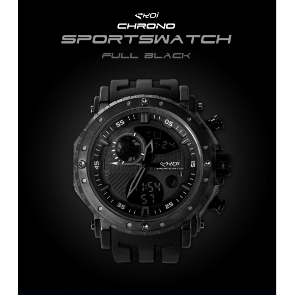 Hodinky EKOI Sportswatch, černá Hodinky EKOI Sportswatch, černá